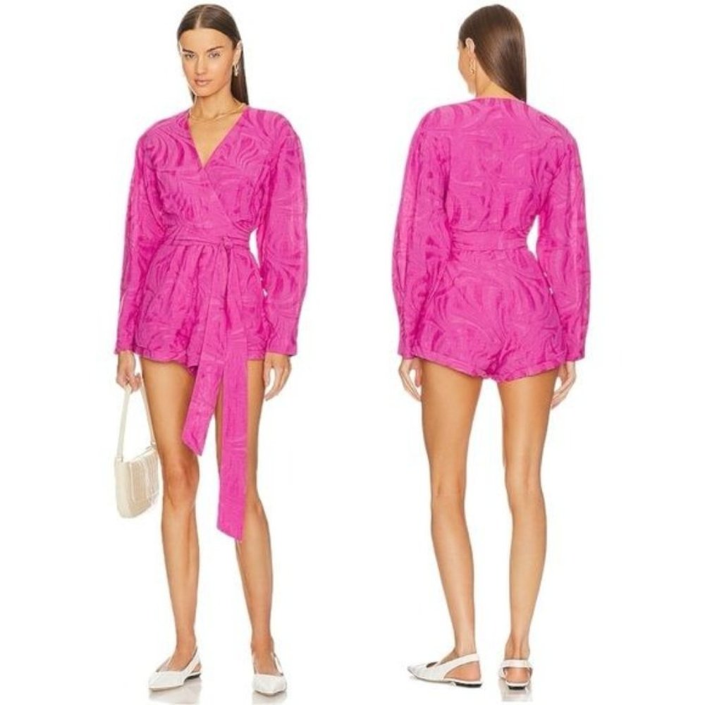 Alexis Fabiano Long Sleeve Romper in Pink L